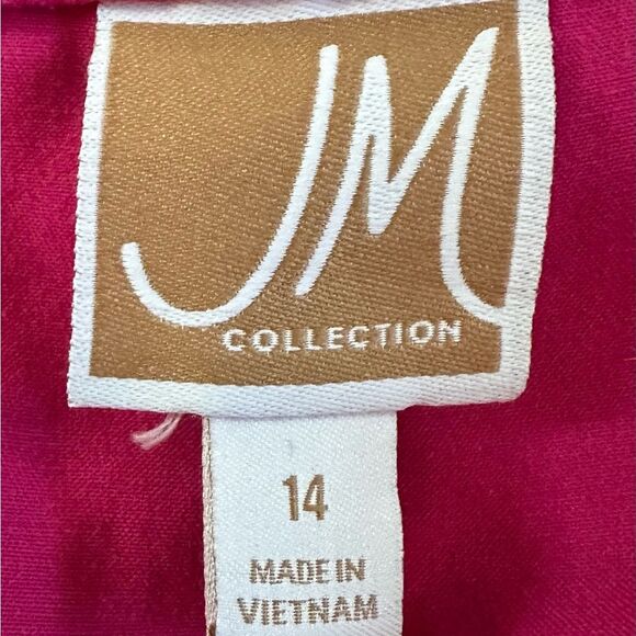 JM Collection Women's Pink Cropped Pants w Gold Button Detail. Size 14 - Picture 7 of 8